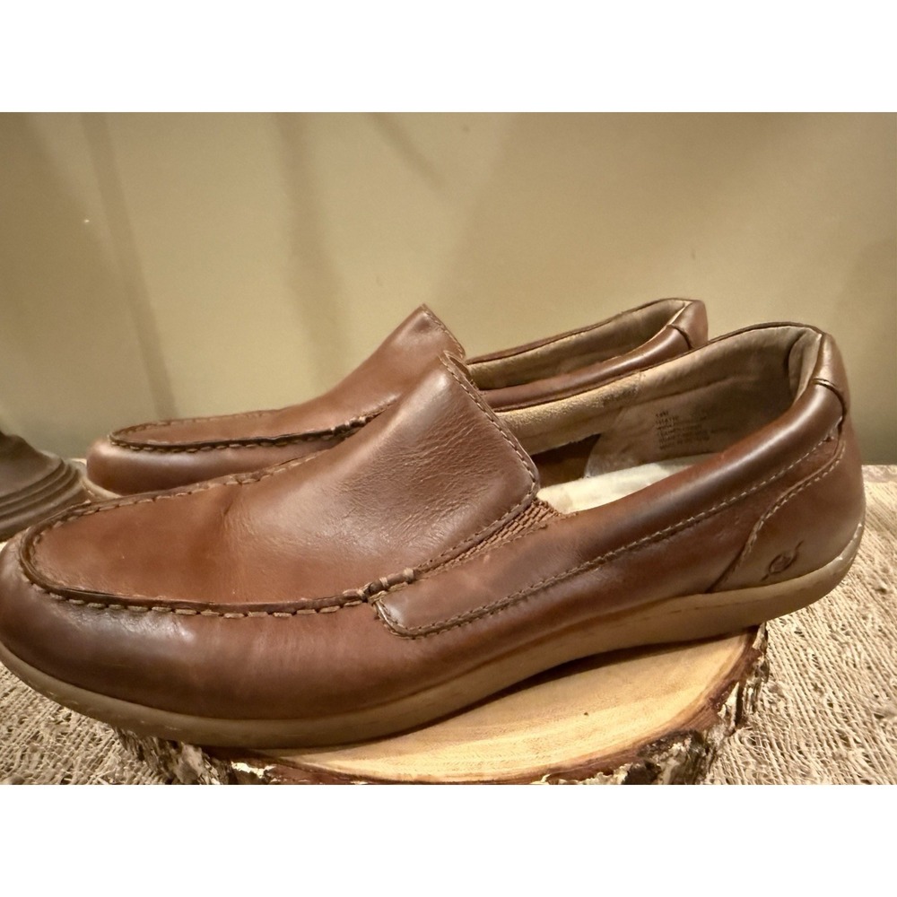 Born Men's Leather Brompton Slip-on Driving‎ Moc Loafer 14M Brown Casual Comfort